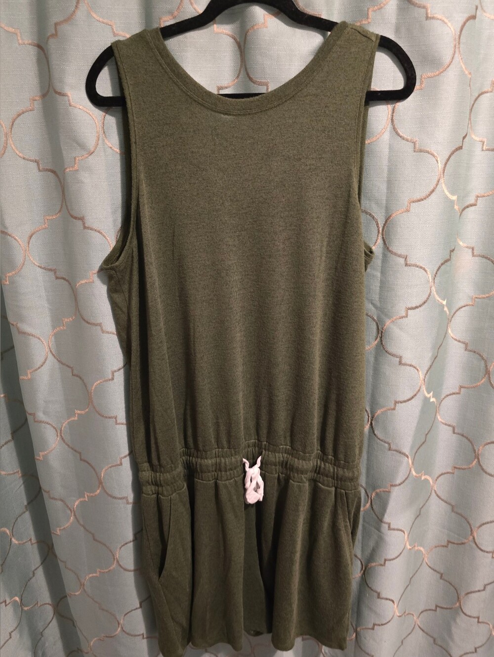 Time & Tru Olive Green Women's XL One Piece Romper Sleeveless Tank Top